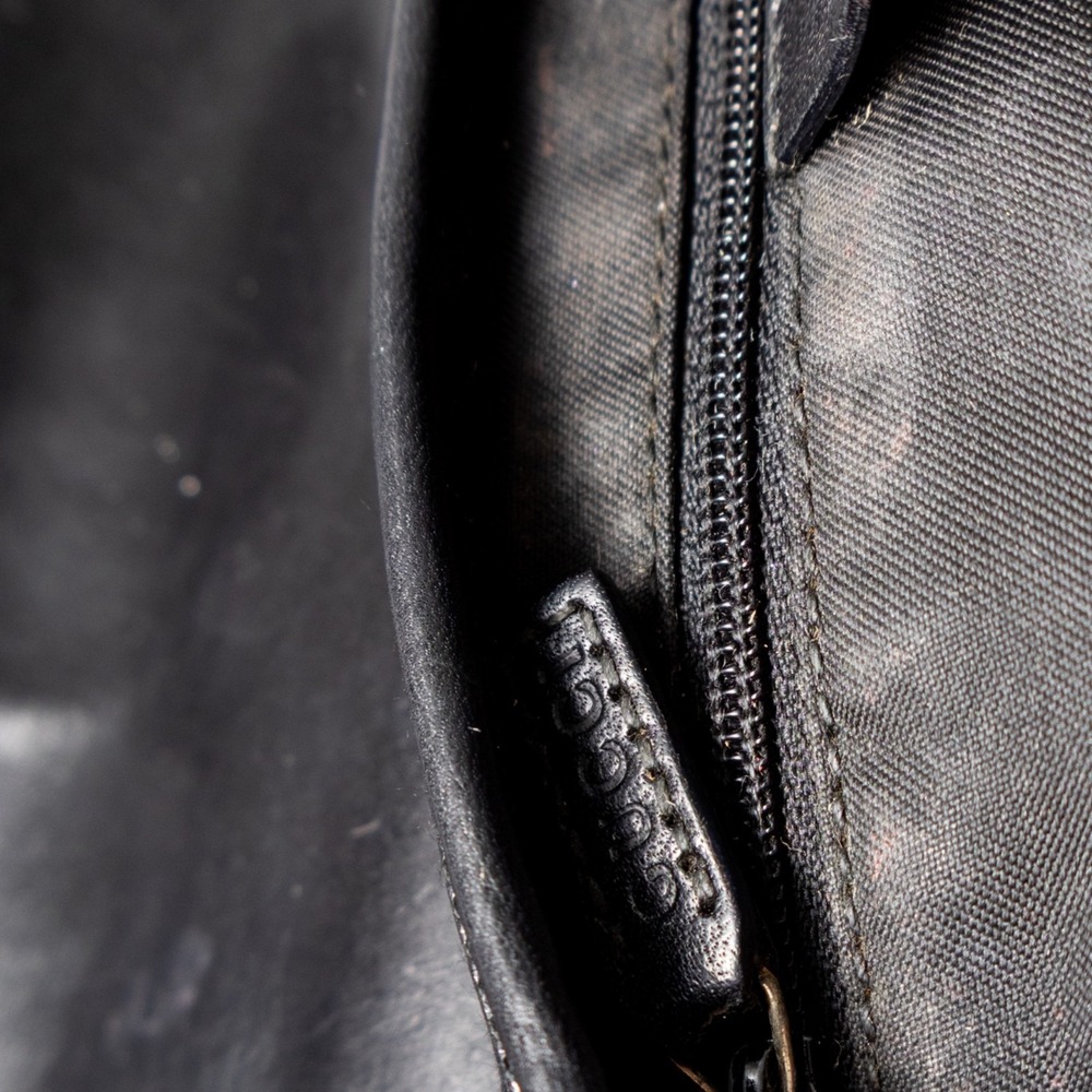 Vntg GUCCI Black GG Canvas/Leather Small Flap Jackie O Hobo Bag Canvas & Leather - Picture 14 of 16